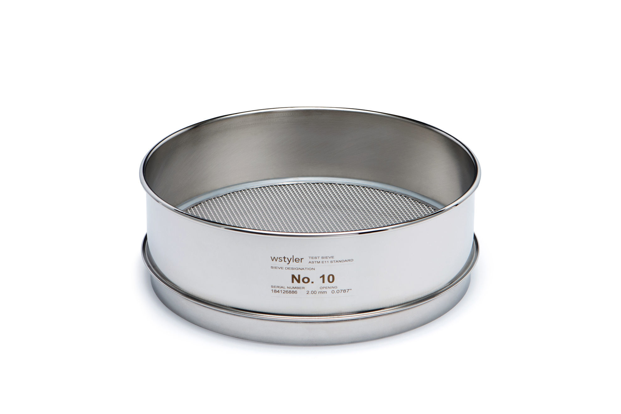 Picture of WS Tyler 8" Diameter Stainless Steel Frame/Stainless Steel Cloth Test Sieves - 5389 Picture of WS Tyler 8" Diameter Stainless Steel Frame/Stainless Steel Cloth Test Sieves - 5389