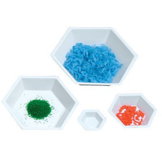 Picture of Hexagonal Antistatic Polystyrene Weighing Dishes - 3615