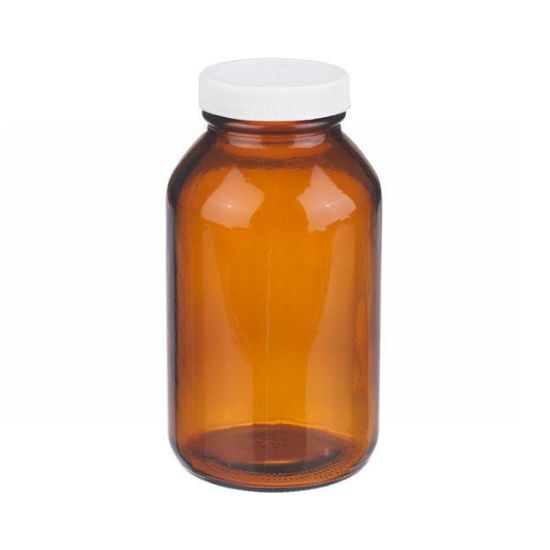 Picture of ProSource Scientific Wide Mouth Amber Glass Bottles - BWMA250