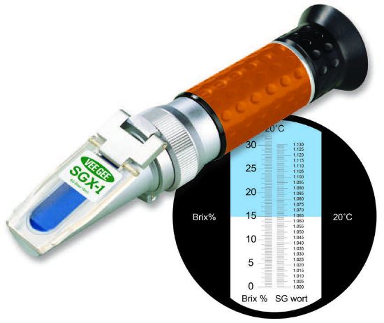 Picture of VeeGee Scientific SGX-1 Handheld Analog Beer Wort Refractometer
