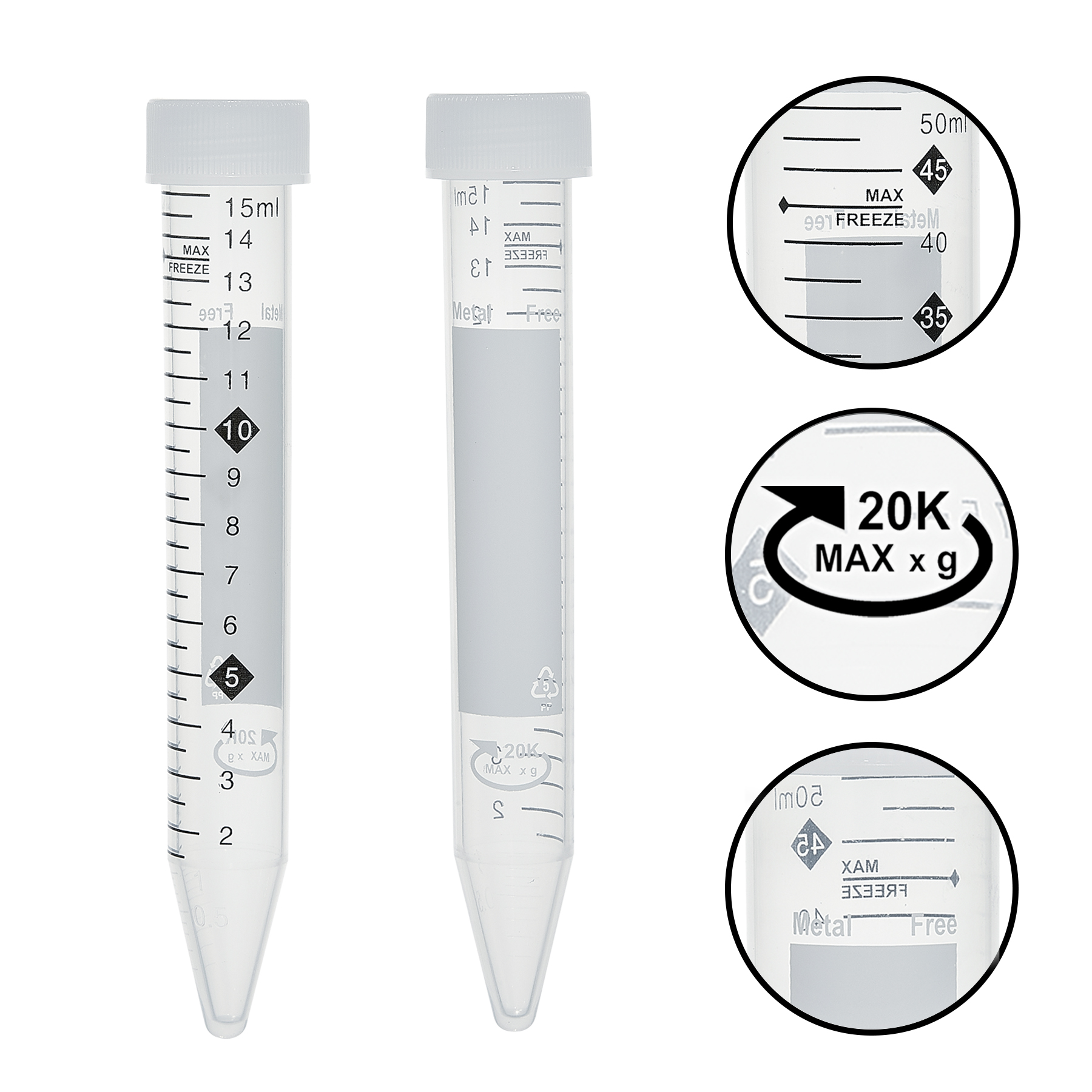 Picture of PSLabware TotalPure™ Metal Free* Centrifuge Tubes