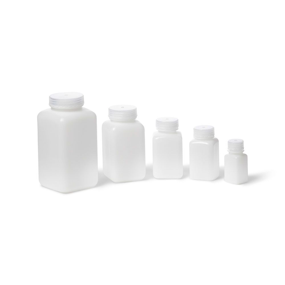 Picture of UniStore™ Wide Mouth Square High-Density Polyethylene Bottles